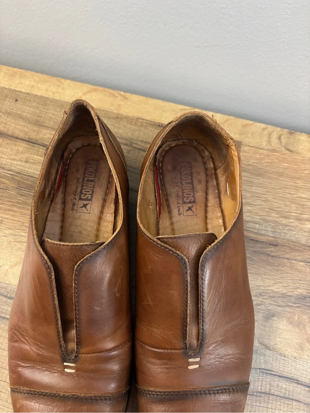 Pikolinos Royal Smart Slip On Cap Toe Leather Oxford Loafer Brown Women’s